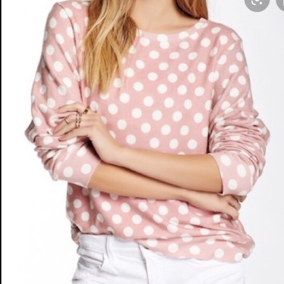 Wildfox pink & white polka dot sweater xs - Picture 2 of 6